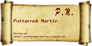 Putternek Martin névjegykártya